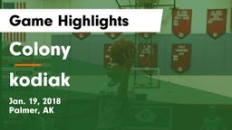 Colony  vs kodiak  Game Highlights - Jan. 19, 2018