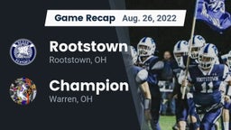 Recap: Rootstown  vs. Champion  2022