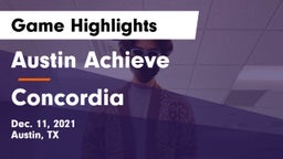 Austin Achieve vs Concordia  Game Highlights - Dec. 11, 2021
