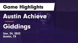 Austin Achieve vs Giddings  Game Highlights - Jan. 24, 2023