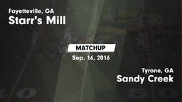 Matchup: Starr's Mill vs. Sandy Creek  2016