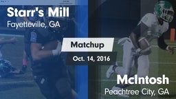 Matchup: Starr's Mill vs. McIntosh  2016