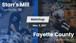 Matchup: Starr's Mill vs. Fayette County  2017