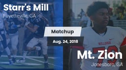Matchup: Starr's Mill vs. Mt. Zion  2018