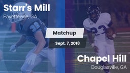 Matchup: Starr's Mill vs. Chapel Hill  2018