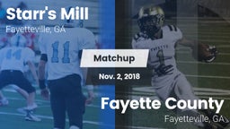 Matchup: Starr's Mill vs. Fayette County  2018
