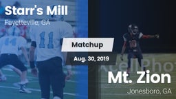 Matchup: Starr's Mill vs. Mt. Zion  2019