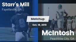 Matchup: Starr's Mill vs. McIntosh  2019
