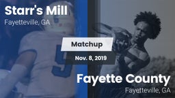 Matchup: Starr's Mill vs. Fayette County  2019