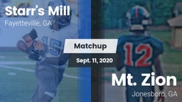 Matchup: Starr's Mill vs. Mt. Zion  2020