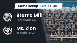 Recap: Starr's Mill  vs. Mt. Zion  2020