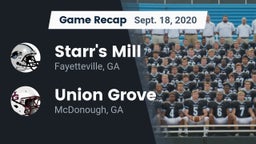 Recap: Starr's Mill  vs. Union Grove  2020