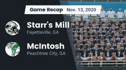 Recap: Starr's Mill  vs. McIntosh  2020