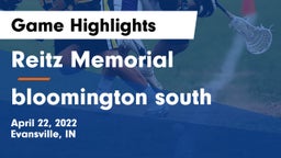 Reitz Memorial  vs bloomington south Game Highlights - April 22, 2022