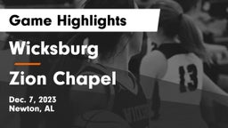 Wicksburg  vs Zion Chapel  Game Highlights - Dec. 7, 2023