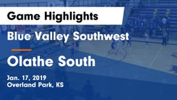 Blue Valley Southwest  vs Olathe South  Game Highlights - Jan. 17, 2019