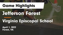 Jefferson Forest  vs Virginia Episcopal School Game Highlights - April 1, 2022