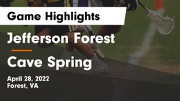 Jefferson Forest  vs Cave Spring  Game Highlights - April 28, 2022