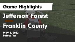 Jefferson Forest  vs Franklin County  Game Highlights - May 2, 2022