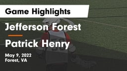 Jefferson Forest  vs Patrick Henry  Game Highlights - May 9, 2022