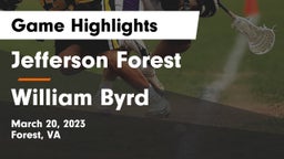 Jefferson Forest  vs William Byrd  Game Highlights - March 20, 2023