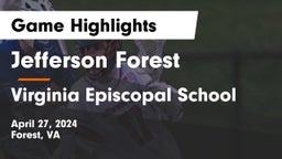 Jefferson Forest  vs Virginia Episcopal School Game Highlights - April 27, 2024
