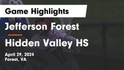 Jefferson Forest  vs Hidden Valley HS Game Highlights - April 29, 2024