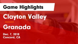 Clayton Valley  vs Granada  Game Highlights - Dec. 7, 2018