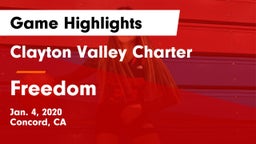 Clayton Valley Charter  vs Freedom  Game Highlights - Jan. 4, 2020