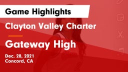 Clayton Valley Charter  vs Gateway High Game Highlights - Dec. 28, 2021
