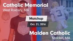 Matchup: Catholic Memorial vs. Malden Catholic  2016