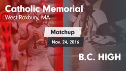 Matchup: Catholic Memorial vs. B.C. HIGH 2016