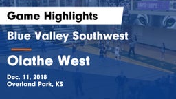 Blue Valley Southwest  vs Olathe West   Game Highlights - Dec. 11, 2018