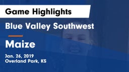 Blue Valley Southwest  vs Maize Game Highlights - Jan. 26, 2019