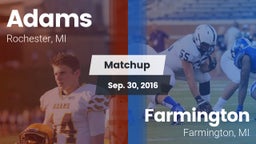 Matchup: Adams vs. Farmington  2016