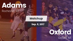 Matchup: Adams vs. Oxford  2017