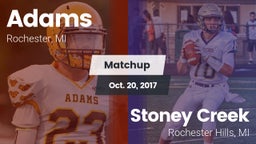 Matchup: Adams vs. Stoney Creek  2017