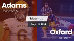 Matchup: Adams vs. Oxford  2018