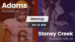 Matchup: Adams vs. Stoney Creek  2018