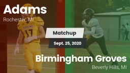 Matchup: Adams vs. Birmingham Groves  2020