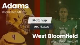 Matchup: Adams vs. West Bloomfield  2020