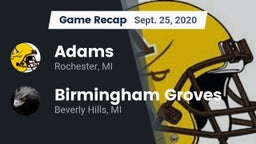 Recap: Adams  vs. Birmingham Groves  2020