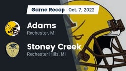 Recap: Adams  vs. Stoney Creek  2022