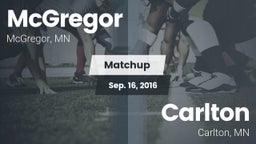 Matchup: McGregor vs. Carlton  2016