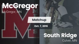 Matchup: McGregor vs. South Ridge  2016