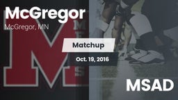 Matchup: McGregor vs. MSAD 2016