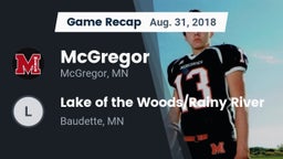 Recap: McGregor  vs. Lake of the Woods/Rainy River  2018