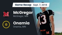 Recap: McGregor  vs. Onamia  2018