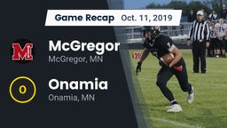 Recap: McGregor  vs. Onamia  2019