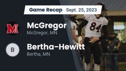 Recap: McGregor  vs. Bertha-Hewitt  2023